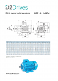 ELK motors - dimensions IMB14+IMB3